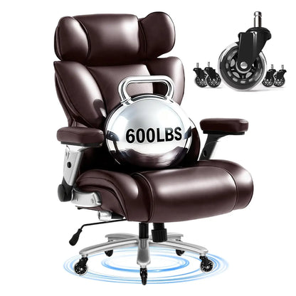 600lbs Big and Tall Office Chair for Heavy People, Heavy Duty Computer Desk Chair with Dynamic Lumbar Support 2D,...