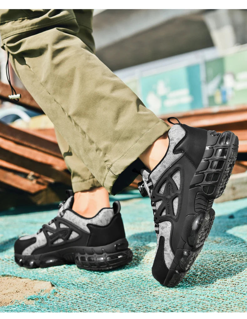 Men's Military Tactical Boots Army Boots Men Side Zipper Military Boots Men Anti-Slip Ankle Boots Work Safety Shoes Hiking Shoe