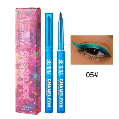 Shiny Chameleon Metallic Purple Eyeliner Gel Pen Pearlescent Polarized Glitter Eyeshadow Eye Liner Multicolor Eye...