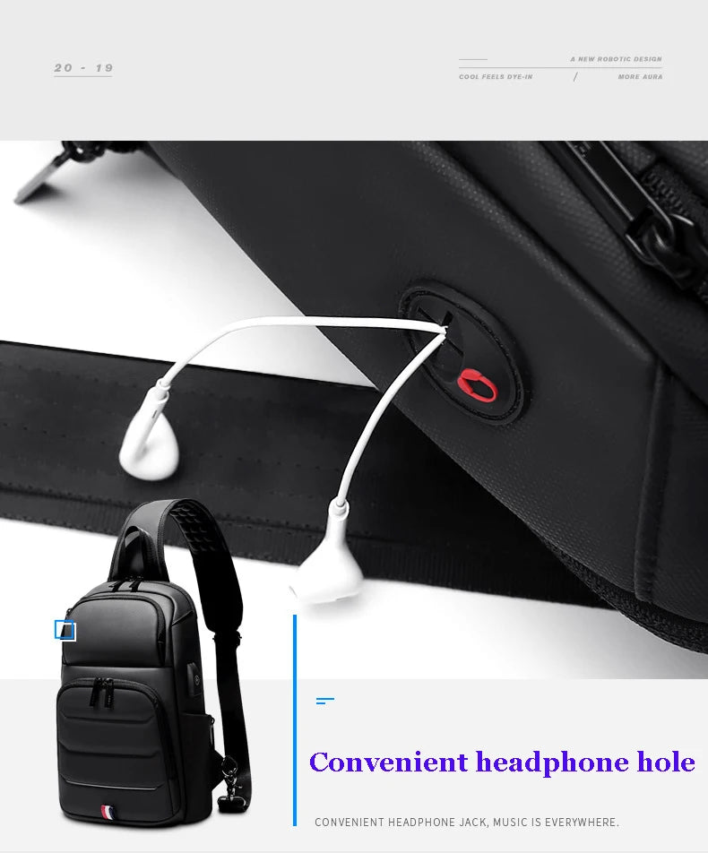 Designer Crossbody Bags for Fashion Shoulder Bags USB Charging Messenger Sling Bag Chest Bag Oxford Single Shoulder Strap Pack