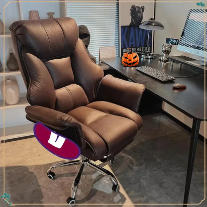 Office Chair Boss Chair, Home Office Computer Comfortable Sofa, Study Room Can Lay Down and Rotate Gaming Chair | Kimlud...