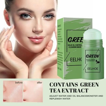 Green Tea Cleansing Solid Face Mask Stick Cleans Pores Remove Acne Blackhead Oil Control Lighten Moisturizing Beauty...