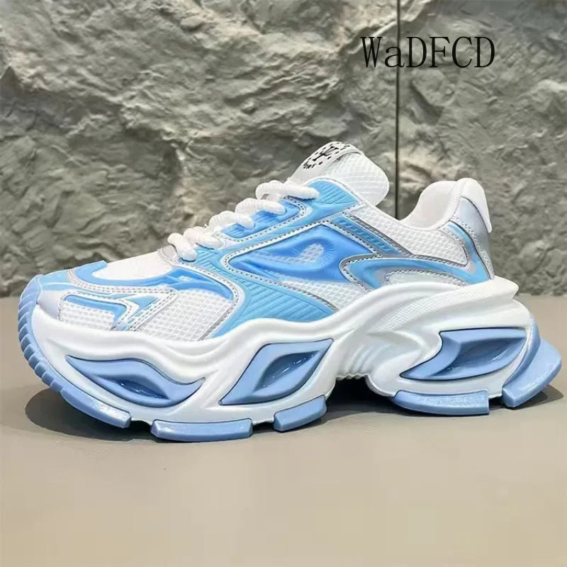 Chunky Sneaker Men Original Designer Breathable Sport Shoes Fashion Casual Leather Fabric Height Increased Platform Tennis Shoes