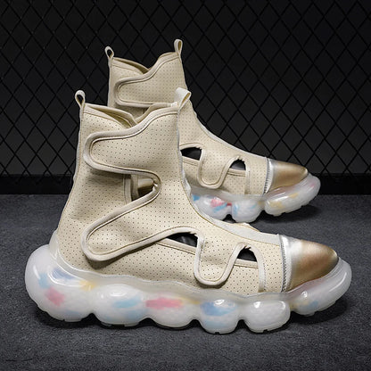 2026 Spring New Men's Casual Shoes Fashion Solid Color Shoes Outdoor Outsoles Breathable Light Comfortable High Top Man Sneakers