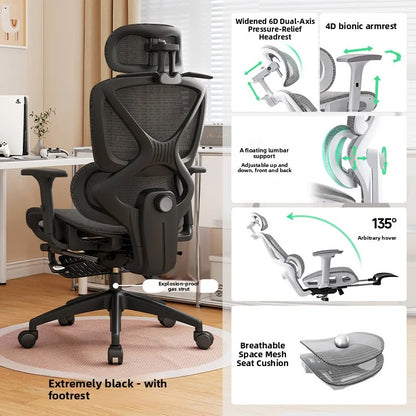 Ergonomic Office Chair with Adjustable Lumbar Support Breathable Reclining Desk Chair for Home Long Sitting Sturdy &...