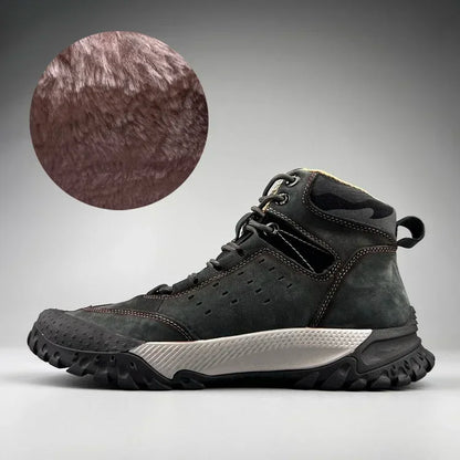 Men Shoes New Cow Leather High Tops Sport Hiking Shoes Outdoor Sneakers Skidproof Cow Leather Climbing Boots