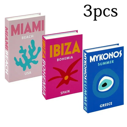 3Pcs Foldable Fashion Fake Books Living Room Decoration Designer Books Coffee Table Ornaments Club Hotel Room Villa Prop Books