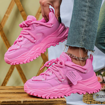Women's Platform Yellow Sneakers Women Thick Sole Sports Shoes Woman Spring Breathable Mesh Casual Tennis Shoes Ladies Sneakers - Kimlud