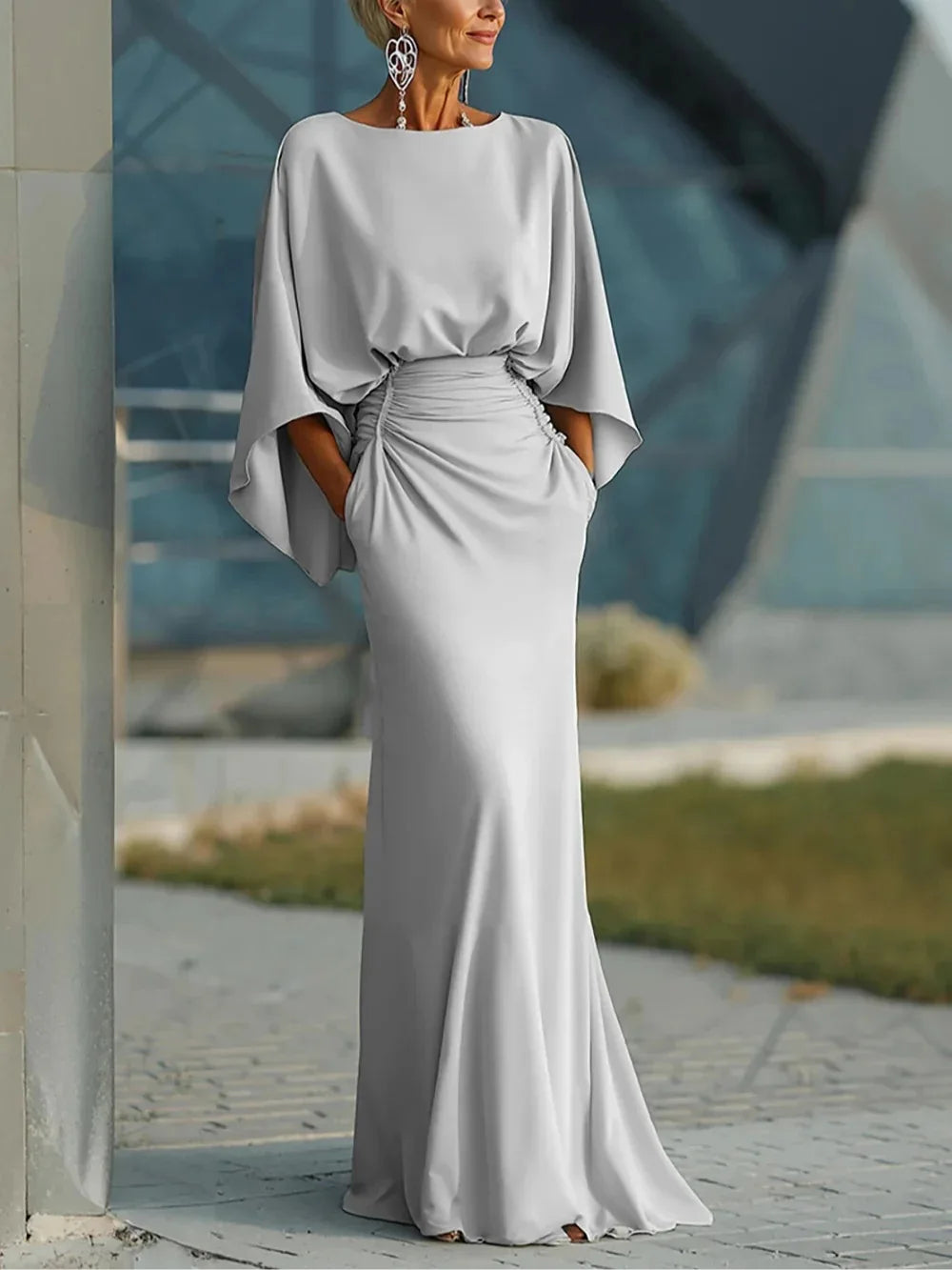 Elegant Backless Long Dresses For Women Summer 2026 Fashion Long Sleeve Ruffless Slim Maxi Dress Casual