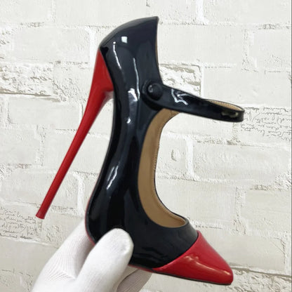 FHC 2024 New 12/16cm Mixed Colors Women Pumps,Stiletto High Heels Autumn Shoes,Pointed Toe,Front Strap,White,Blue,Unisex,Custom - Kimlud