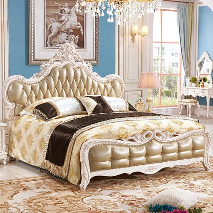 American Double Bed Modern Design Romantic Comfortable Unusual Queen Bed Square Frame Princess Letto Matrimoniale Home...