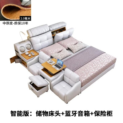Upholstered Fancy Bed Cabinets Double Reading Frame Dressers Smart Bed Lounge Headboards Mobili Per La Casa Rome...