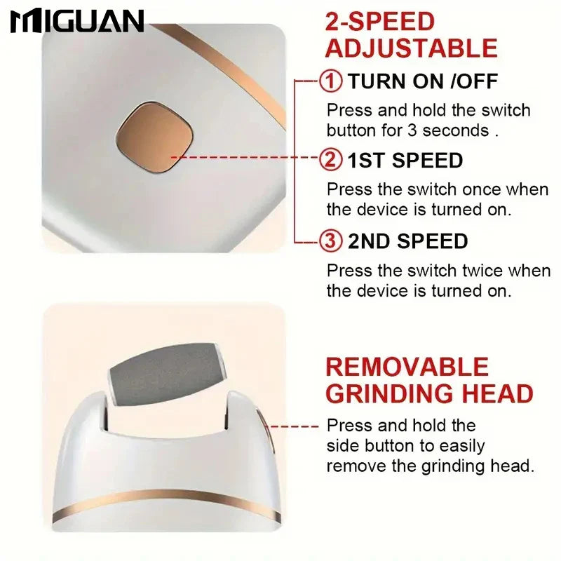 1pc Electric Foot Grinder, Rechargeable Thick Leather Polishing Foot Grinder, Foot Grinder