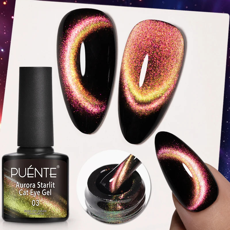 7.5ML Sparkling Reflective Glitter Gel Nail Polish Pink Purple Red Blue Colors Dark Flashing Nail Gel Soak Off UV Nail Varnish