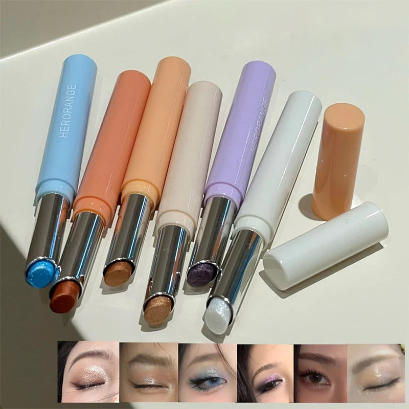 Punk Purple Glitter Eyeshadow Stick Pearlescent Highlight Shadow Stick Waterproof Lasting Shimmer Metallic Eyeshadow...