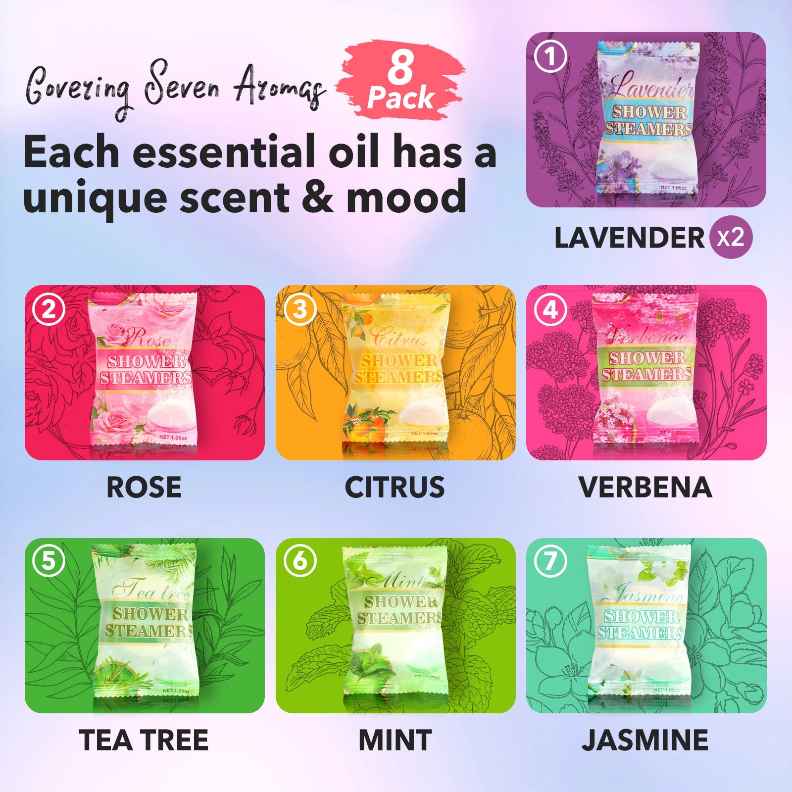 Shower Steamers Aromatherapy - Birthday Gifts for Women, 8 Pack Shower Bombs with Essential Oils, Spa Gifts for Women |...