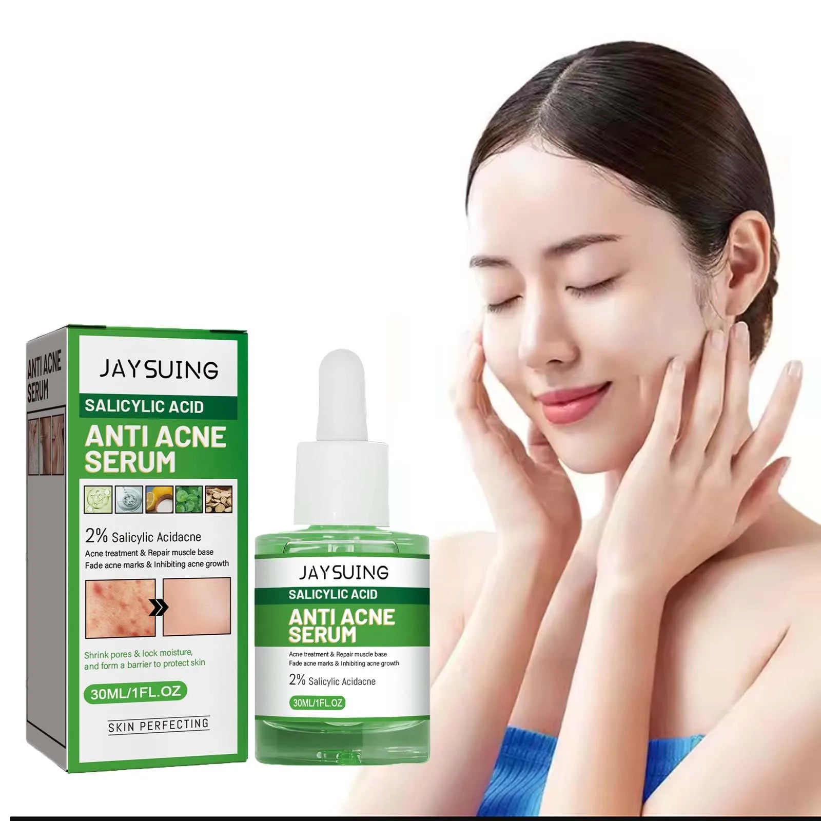 Salicylic Acid Anti Acn-e Face Serum Hydrating Fader Acne Mark Pimple Blackhead Removal Shrink Pores Oil Control Facial...