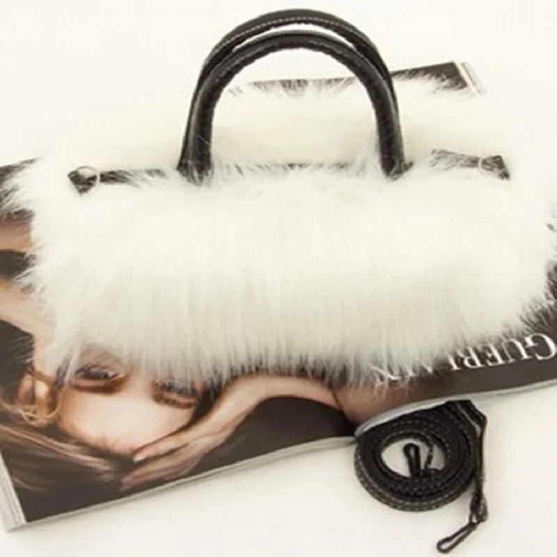 Plush Faux Fur Women's Small Handbags Ladies Mini Shoulder Crossbody Bags Brands 2024 Female Phone Pouches Money Bag for Girls