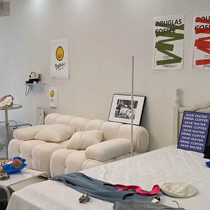 Modern Minimalist Creative Block-Style Fabric Sofa Compact Living Room Balcony Seating with Trendy Upholstery WebPopular...