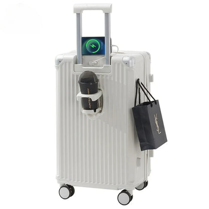 Trolley Luggage Bag Combination Lock Zipper Travel Suitcase on Wheels Large Capacity ABS+PC Lightweight Luggage