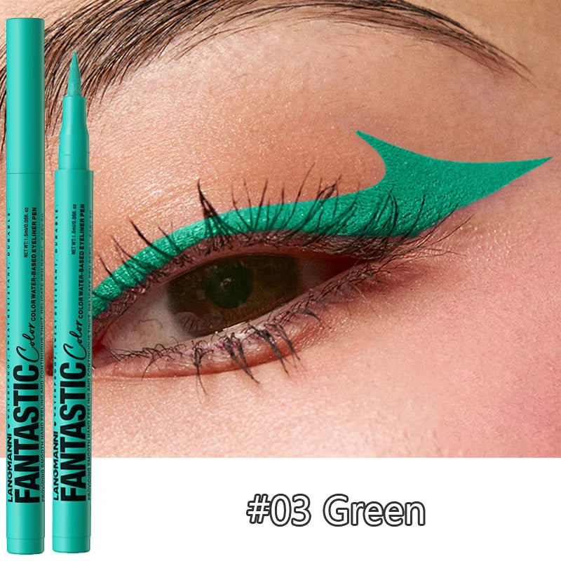 Matte Dark Purple Red Eye Liner Makeup White Liquid Eyeliner Quick-Drying Waterproof Eyeliner Pencil Long-Lasting 12...