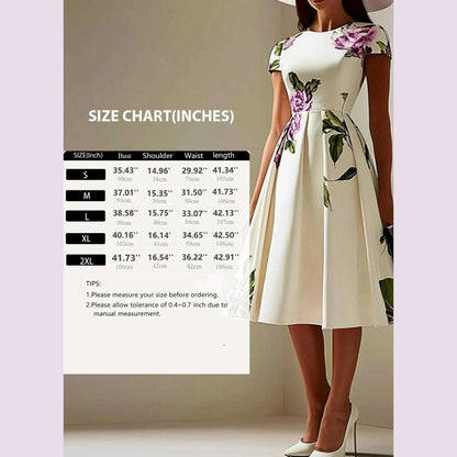 Modigirl 2025 New Woman Flower Print Midi Dresses Summer Skinny Stand Collar Elegant Vintage Romantic Evening Dress for Women