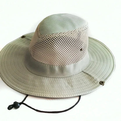 Summer Mesh Fishing Hat Outdoor Breathable Casual Cool Hat Mountaineering Sun Fisherman Hat (7  Colors)