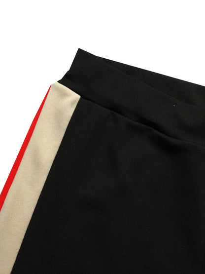 TW521 Women's Sports Casual Fashion Two-piece Striped Splicing Set | Kimlud Mid Range Pants