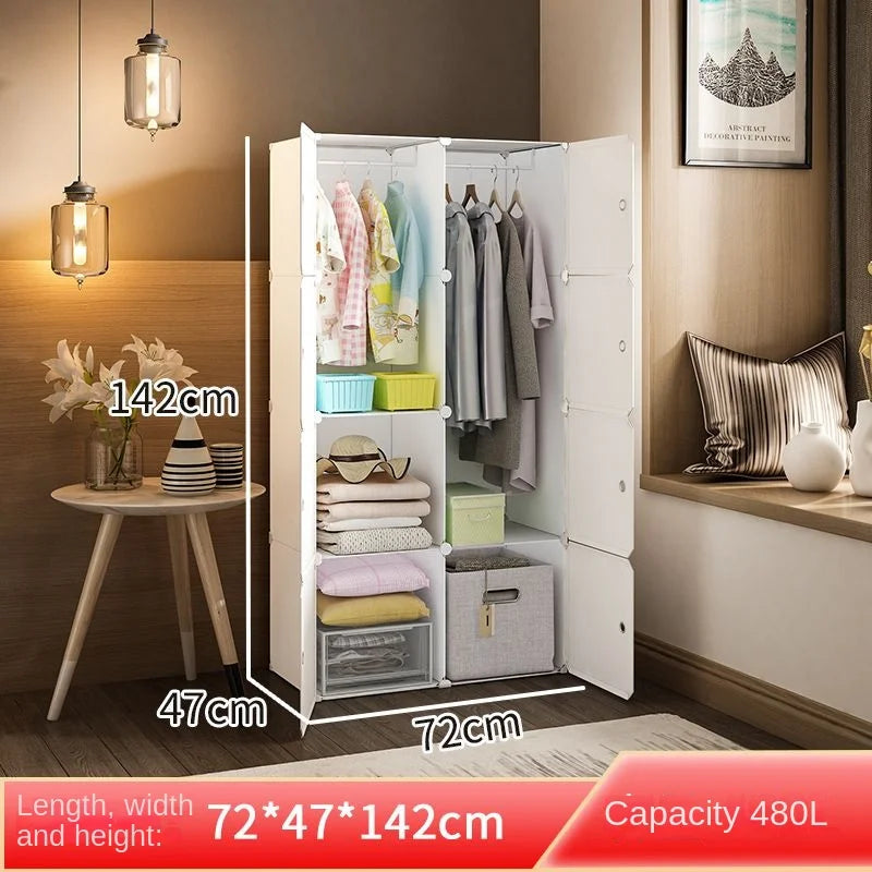 New Style Collapsible Bedroom Furniture Assemble Wardrobe Plastic Durable Clothes Cabinets Simplicity Large Space Storage Locker - Kimlud