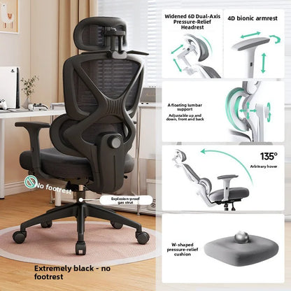 Ergonomic Office Chair with Adjustable Lumbar Support Breathable Reclining Desk Chair for Home Long Sitting Sturdy &...