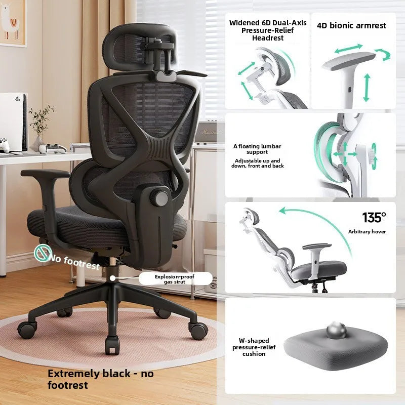 Ergonomic Office Chair with Adjustable Lumbar Support Breathable Reclining Desk Chair for Home Long Sitting Sturdy &...