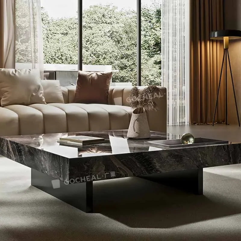 Aesthetic Simple Side Table Marble Minimalist Luxury Modern Coffee Tables Living Room Korean Couchtisch Postmodern Furniture - Kimlud