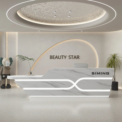Organizers Company Reception Desks Luxury White Led Lights Reception Desks Welcome Minimalist Comptoire Accueil Trendy Furniture