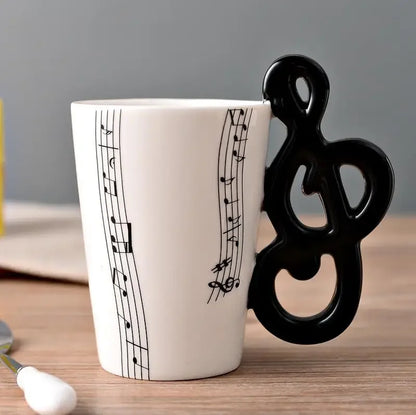 Novelty Music Note Cup Ceramic Guitar Coffee Mugs Personality Tea/Milk/Juice/Lemon Water Bottle Christmas Birthday Gift...