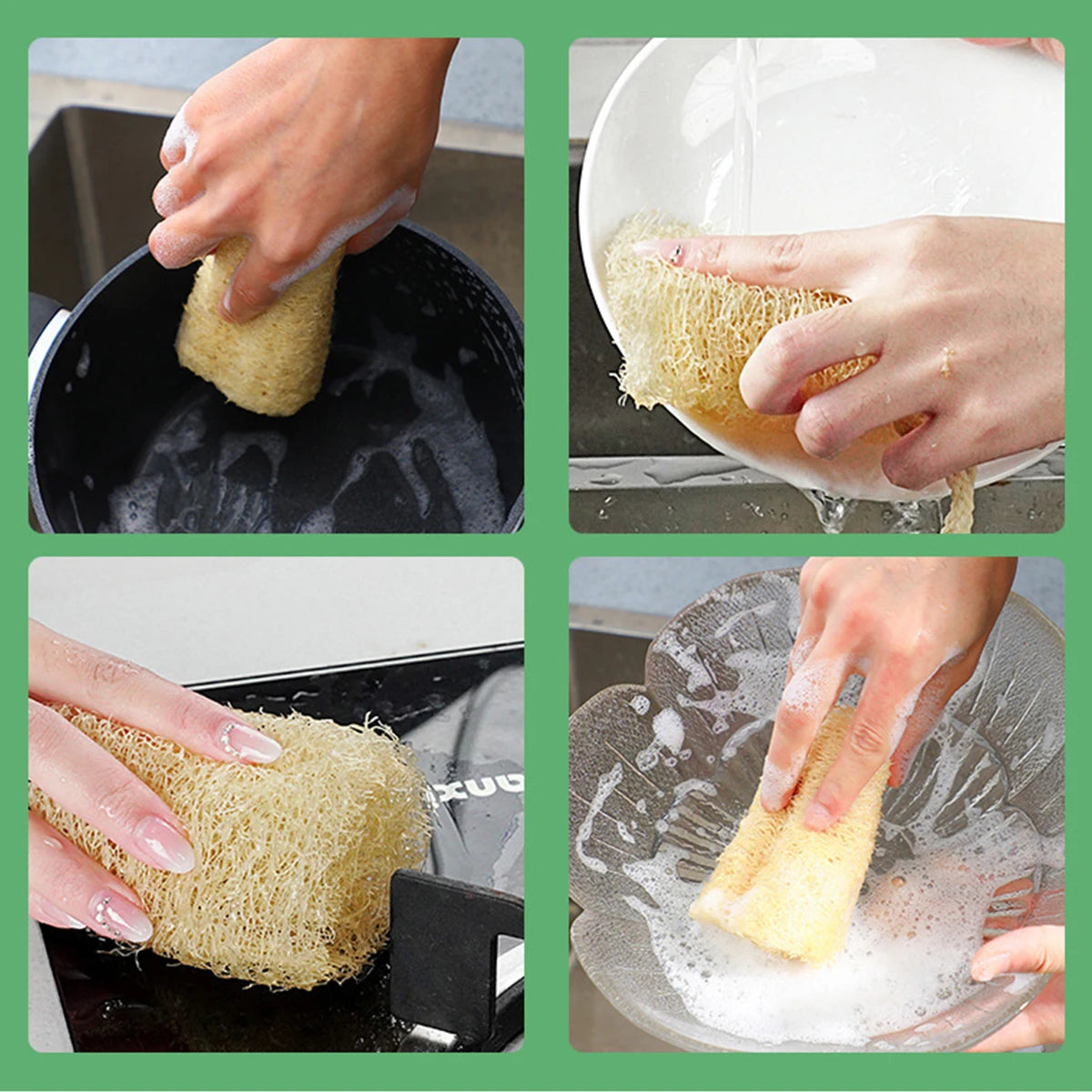 Natural Loofah Dishwashing Cloth, Loofah Sponge Scrubber, Loofah Sponge Scrubber, Scouring Pad, Loofah Brush Pot Brush