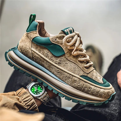Thick Sole Men Chunky Sneakers Outdoor Wear-resistant Male Trends 2025 New Mens Casual Shoes Fashion Comfort Anti Slip Vulcanize