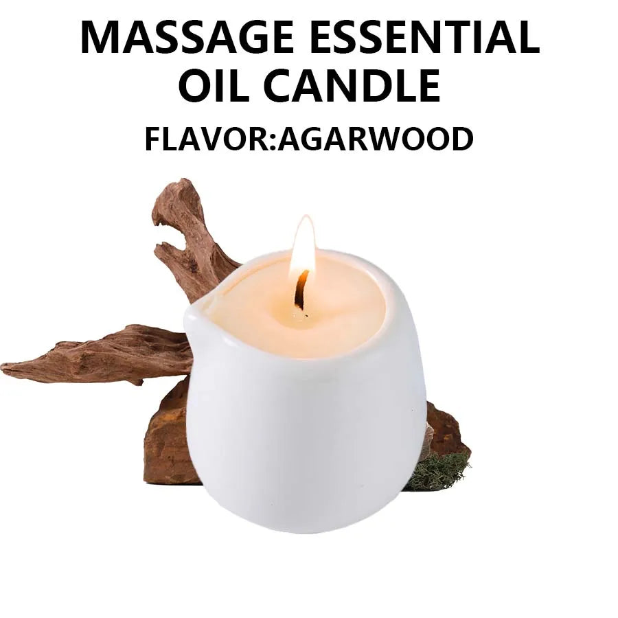 1pc Amber Vanilla massage essential oil candle, coconut wax, heating, body open back SPA romantic holder home decor valentines