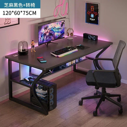 Simple Desktop Computer Desks Home Bedroom Workbench Gaming Tables Office Furniture Student Study Writing Desk and Chair Set E C