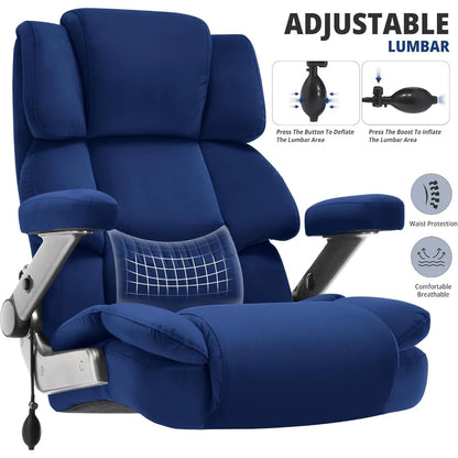 700lbs Big and Tall Office Chair-Large Computer Chair with Adjustable Lumbar Support 3D Flip Arms Plus Size Wheels,