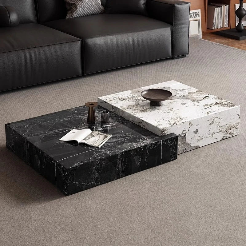 Rock Slab Light Luxury Coffee Table Decoration Aesthetic Unique Italian Side Table Modern Living Room Mesas Bajas Home Furniture - Kimlud