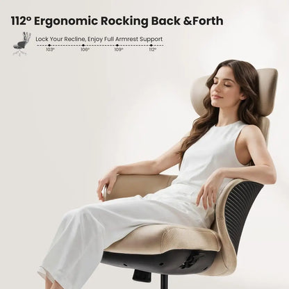 Royal Rowan Leather Desk Chair, Microfiber PU Leather Office Chair with Wheels and Headrest, High Back Office Chair,...