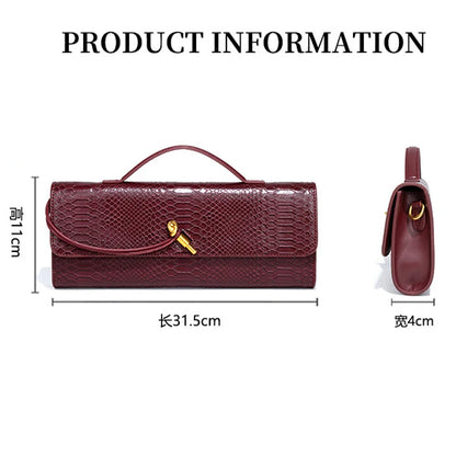 Luxury Design Top-Handle Bag For Women Evening Handbag Long Purse, Crocodile Pattern Crossbody Shoulder Bags Fashionable Outfits