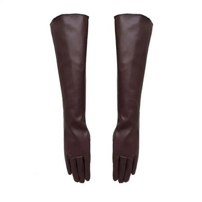 Full Finger Gloves Windproof Dress Gloves Faux Leather Long Arm Gloves Costume Gloves For Dating Gifts