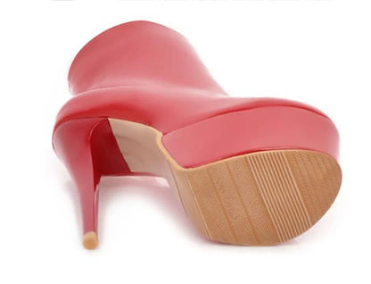 KNCOKAR Spring New Style Fashion Short Tube Round Head High With Sexy Women's Boots Extra Large Size 33-48 Yards