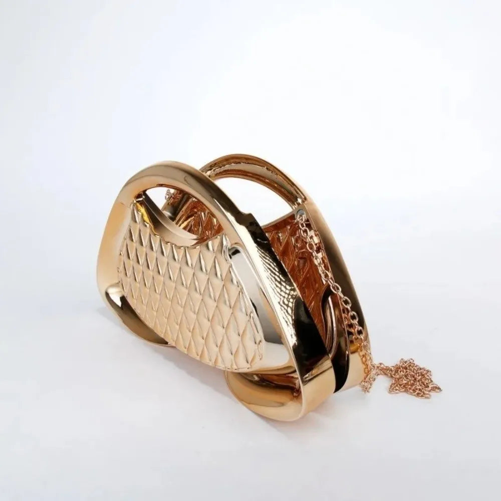 Trendy Luxury Women's Handbags Acrylic Hard Shell Evening Clutch Geometric Shape Mesh Trapezoidal Shoulder Bag Wedding...