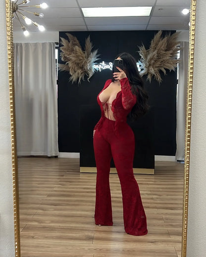 2026 Women's Set Long Sleeve Lace See Through Shirt + Long Pants Street Evening Sexy Two 2Piece Sets Outfits Tracksuit |...