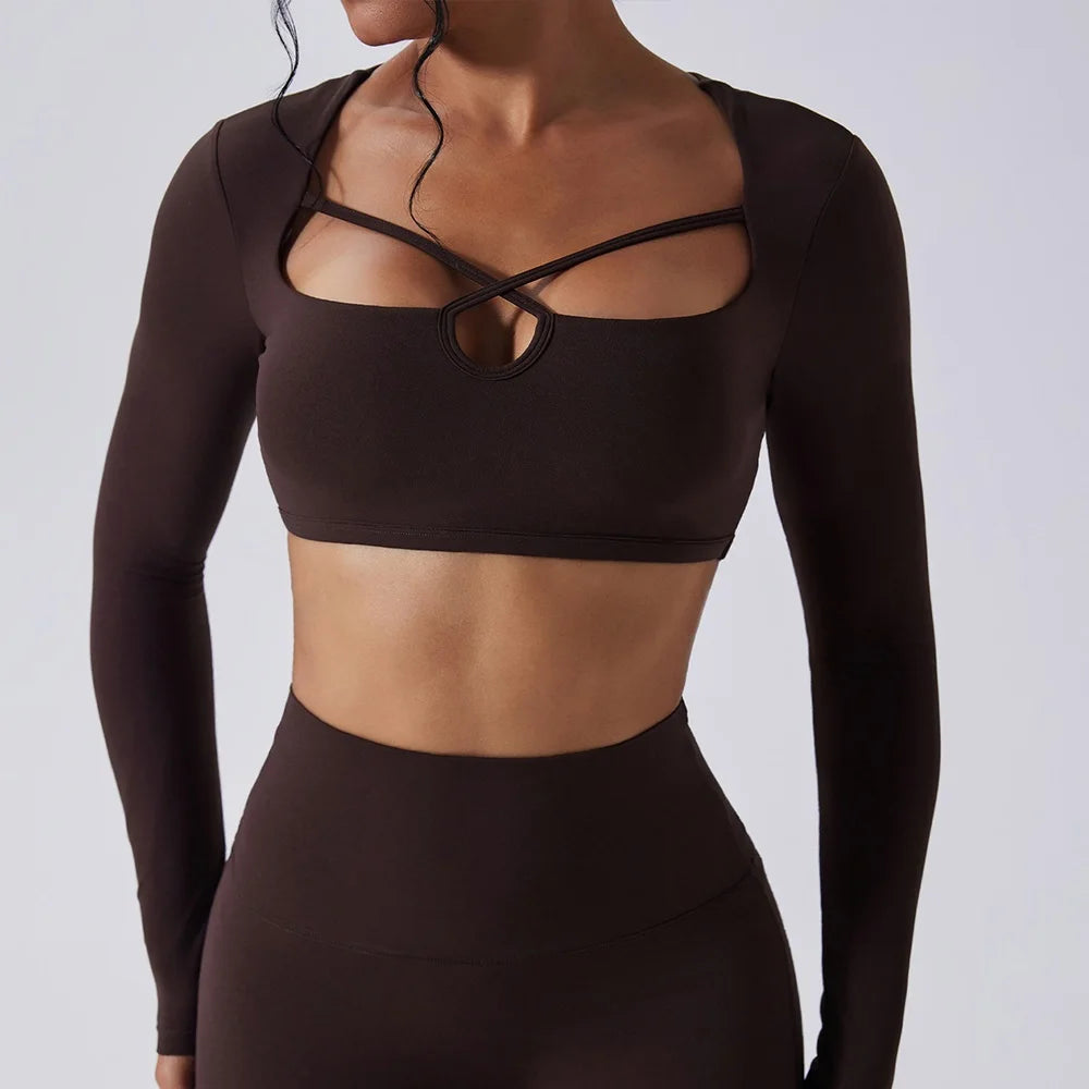 Cloud Hide HOT Girls Yoga Shirts Long Sleeve Blouses for Woman Sports Gym Fitness Running Top Pilates T-Shirt Workout Clothing - Kimlud