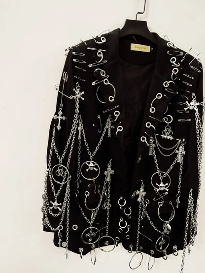 Harajuku Suit gothic clothes  y2k Suit y2k fashion Gothic Suit Punk Suit  Cross Suit e girl clothes Skull Suit  vintage Suit