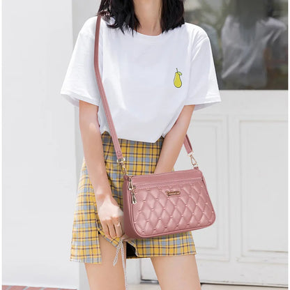 Embroidery Messenger Bags Women Leather Handbags Bags for Women Sac a Main Ladies hair ball Hand Bag - Kimlud
