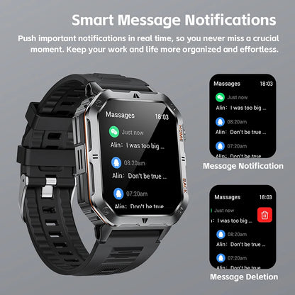 2025 New Military Outdoor 1000 mAh Battery Smart Watch Men GPS Sports Heart Rate IP68 Waterproof BT Calling Smartwatch Man xiaom